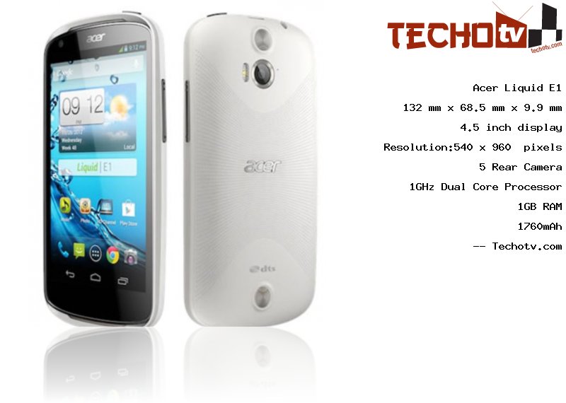 Acer Liquid E1 full specification