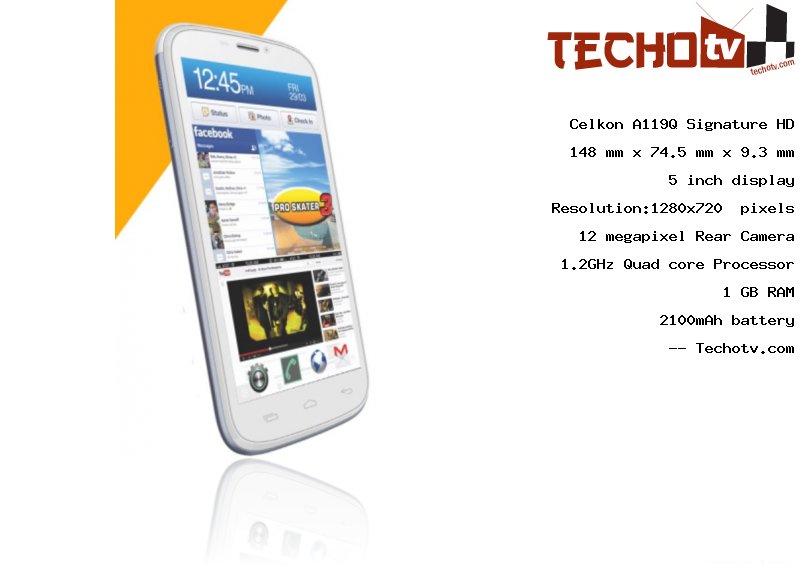 Celkon A119Q Signature HD full specification