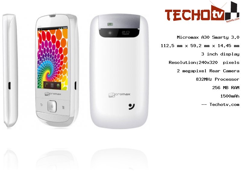 Micromax A30 Smarty 3.0 full specification