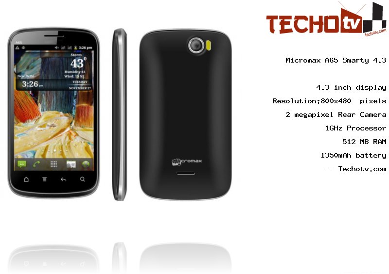 Micromax A65 Smarty 4.3 full specification
