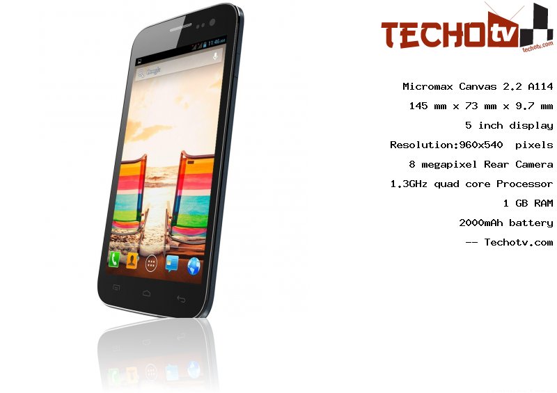 Micromax Canvas 2.2 A114 full specification