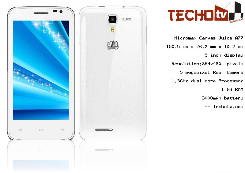 Micromax Canvas Juice A77 full specification