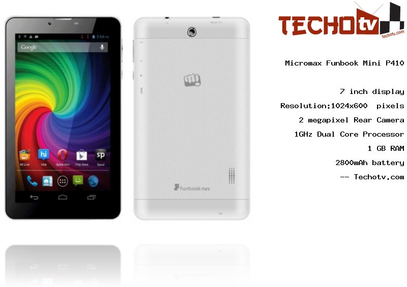 Micromax Funbook Mini P410 full specification