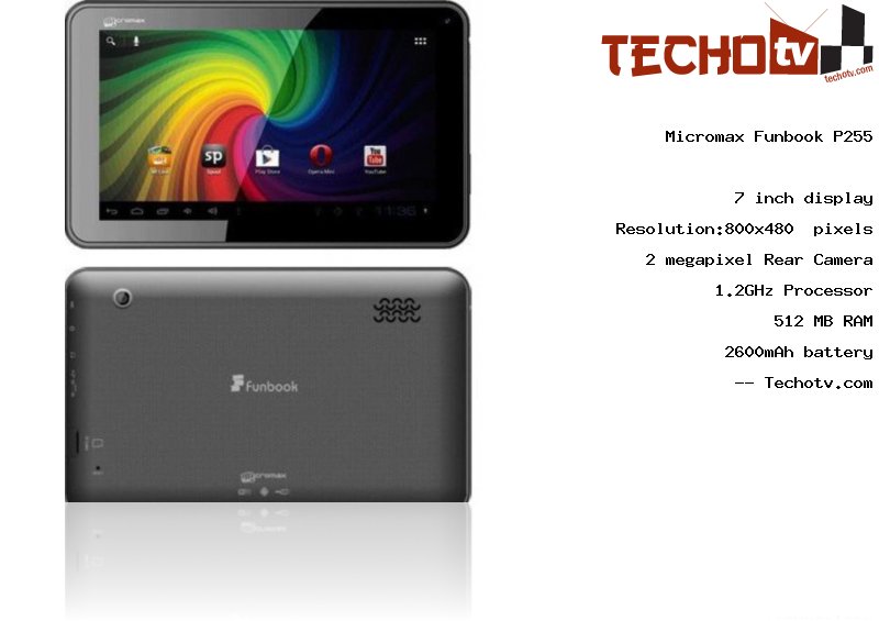 Micromax Funbook P255 full specification