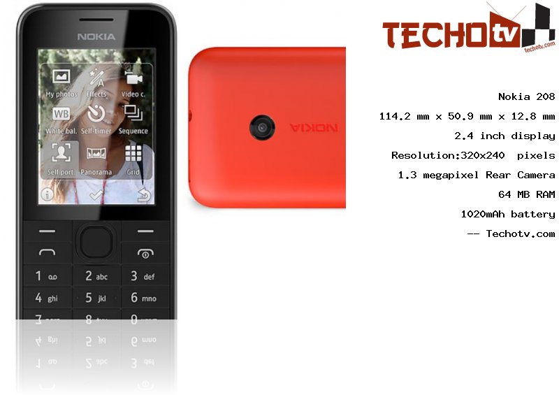 Nokia 208 full specification