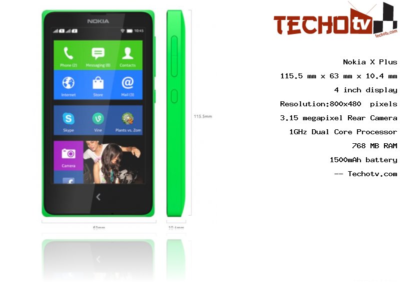 Nokia X Plus full specification