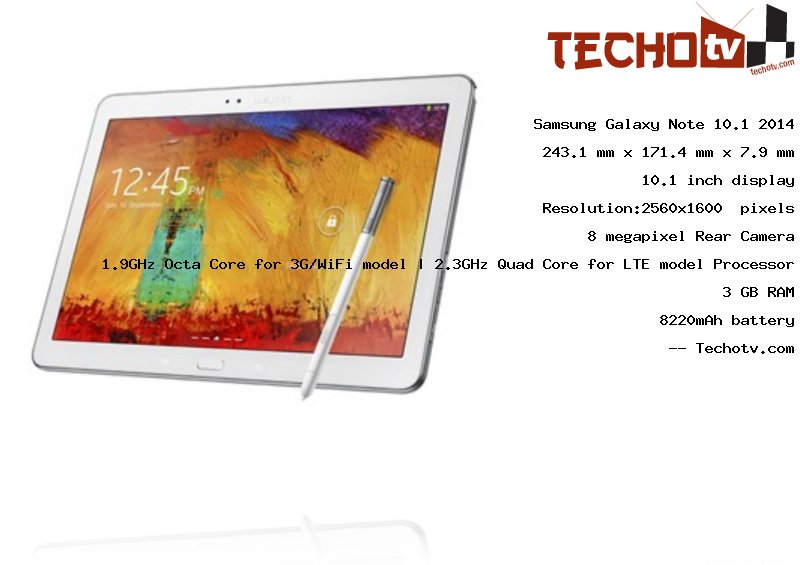 Samsung Galaxy Note 10.1 2014 full specification