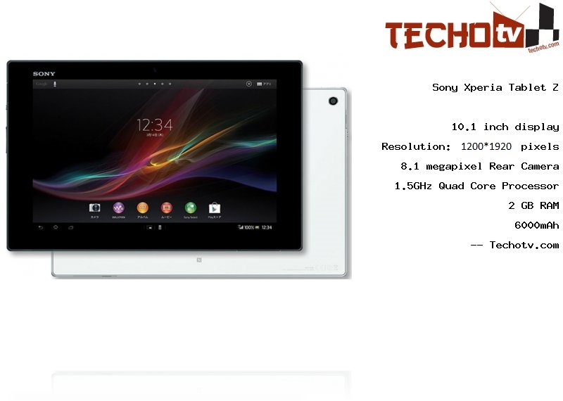 Sony Xperia Tablet Z full specification
