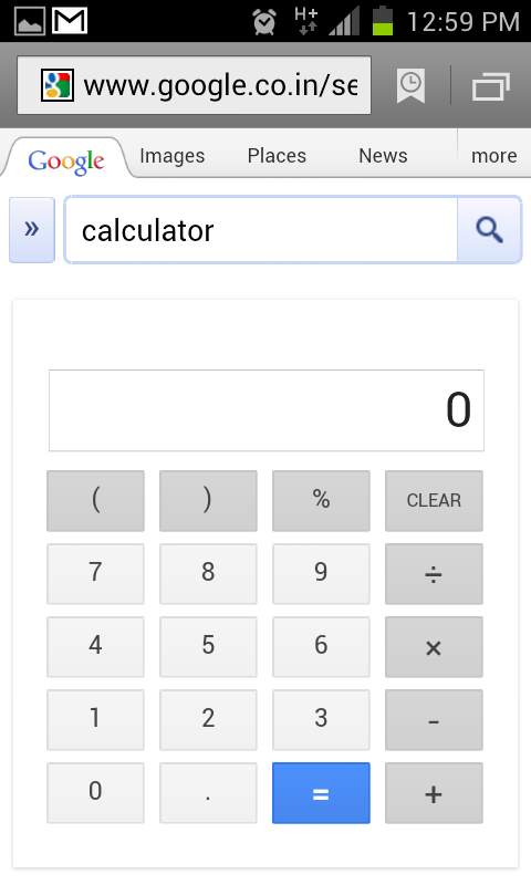 google calculator pi