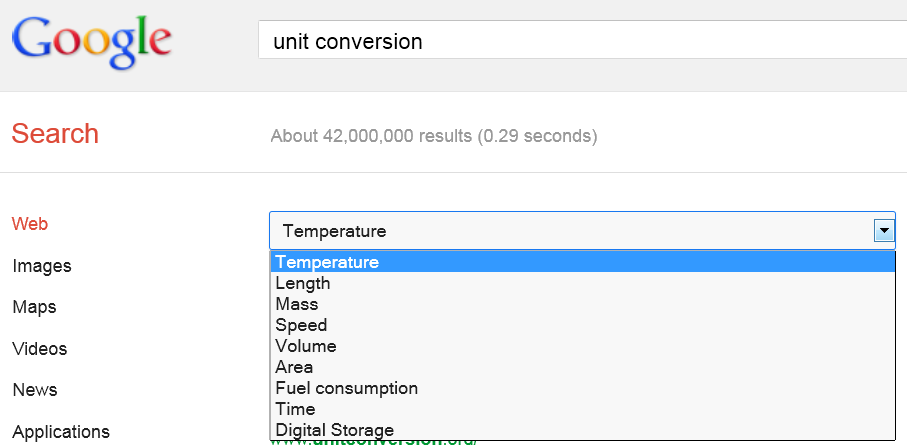 Google shop dimension converter