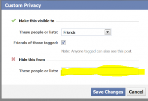 How to hide Facebook status updates from few friends 