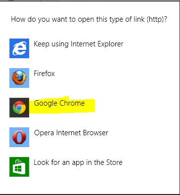 how to open apps with internet explorer or chrome