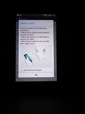 14-LG Optimus G- Smart screen- similar to the original Samsung Smart stay- attempts to track your gaze- preventing the screen backlight from timing out- useful while reading- isn-t gauranteed to work on all instances--