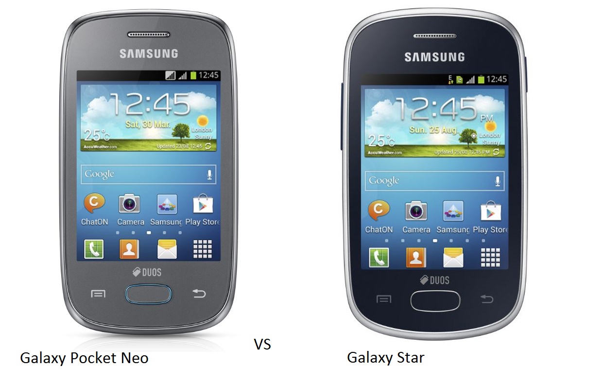 Samsung Galaxy Star, Galaxy Pocket Neo Specifications, Comparison ...