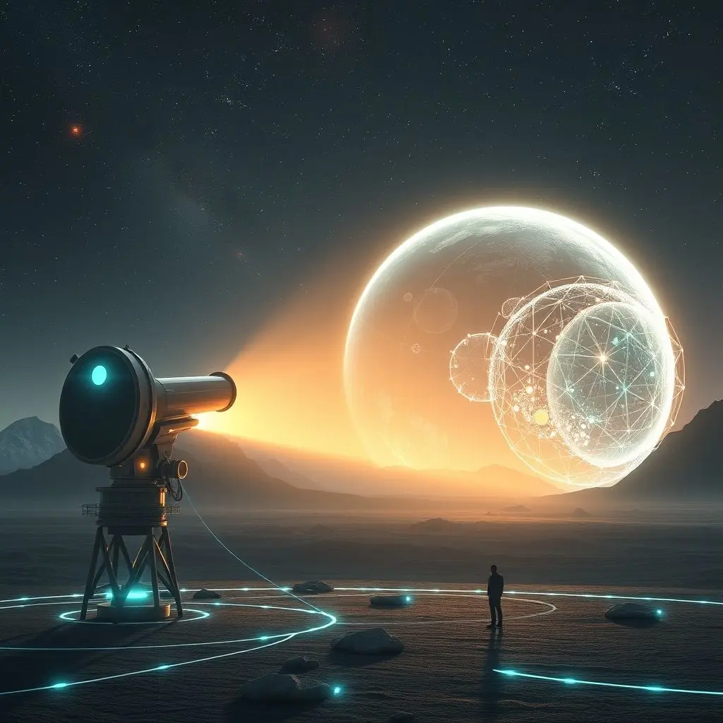 Futuristic concept of AI aiding exoplanet discovery