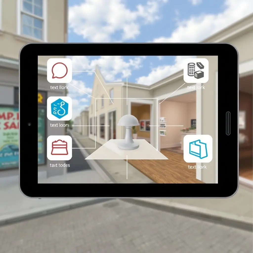 Illustration showing digital elements overlaying a real-world scene.