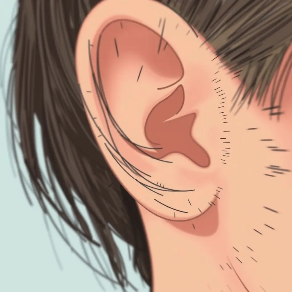 Illustration highlighting blurry and inconsistent edges around hair and face in a deepfake.