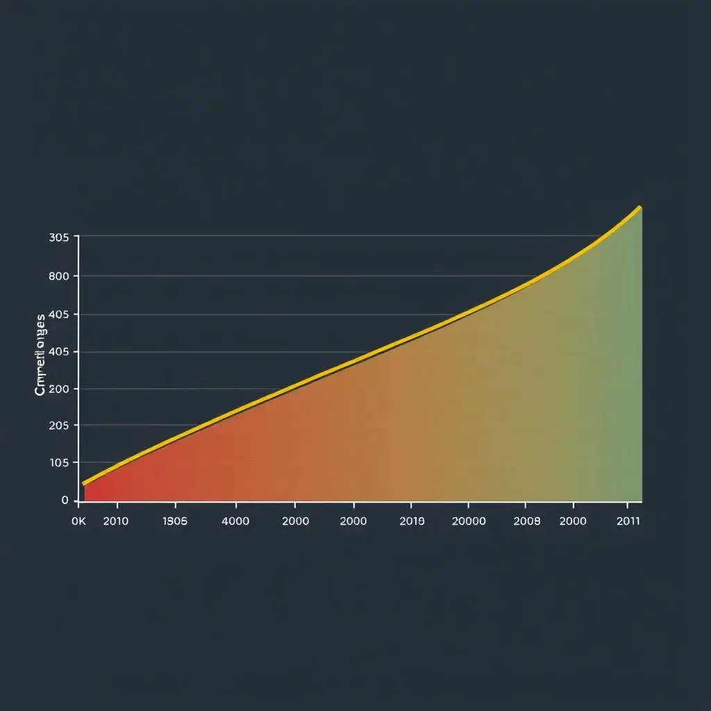 Conceptual graph illustrating the exponential increase in computing power or decrease in cost per transistor over several decades.