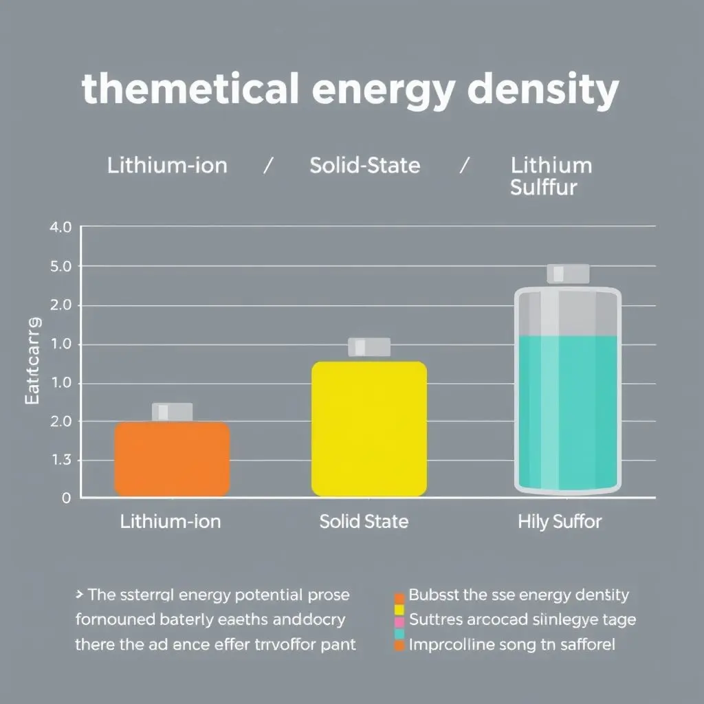 Graphic comparing the energy density of different battery types: Lithium-ion, Solid-State, and Lithium-Sulfur.