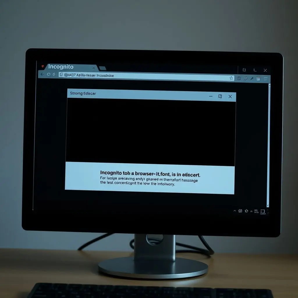 Incognito browser window interface showing typical dark theme and disclaimer