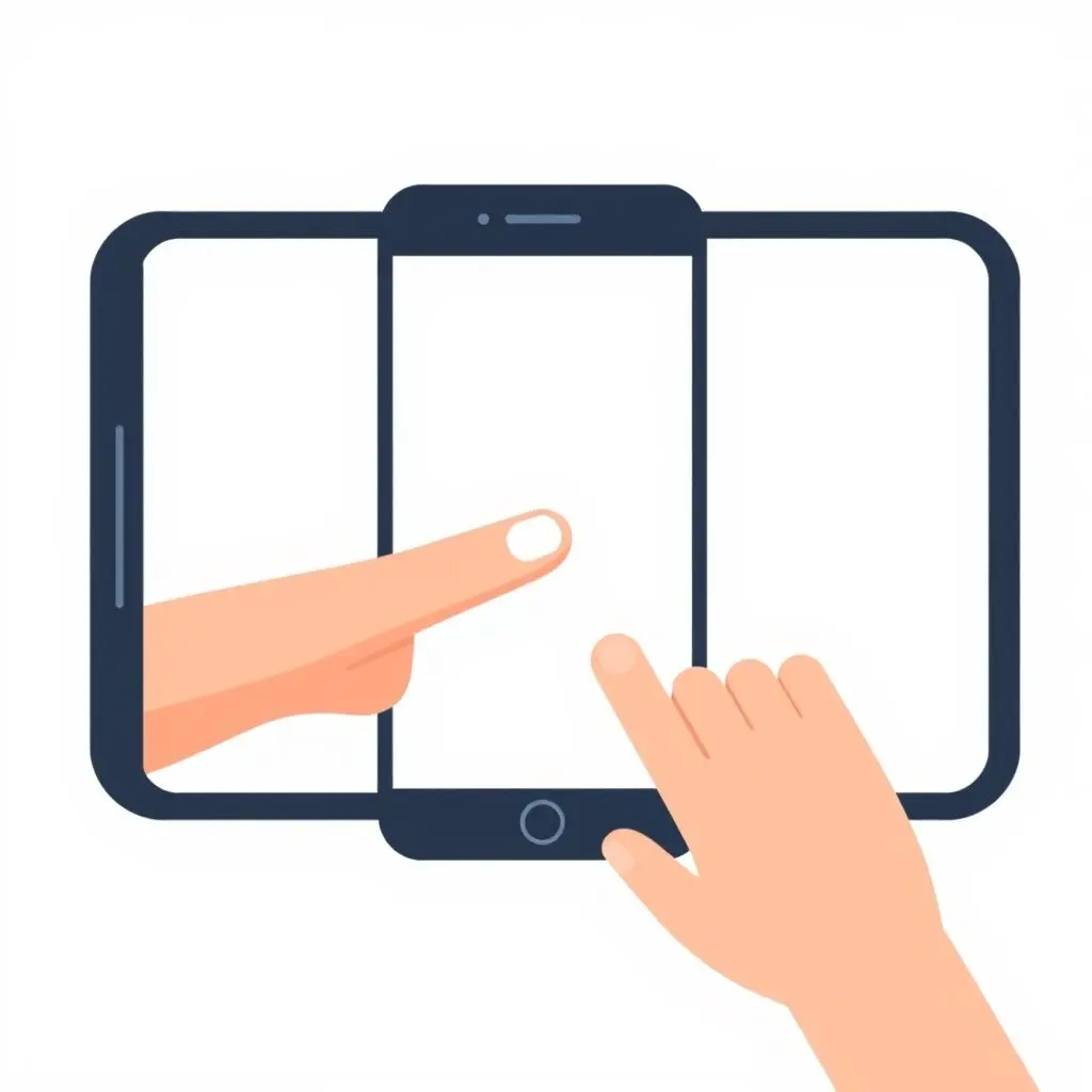 Abstract depiction of a finger endlessly scrolling on a smartphone screen