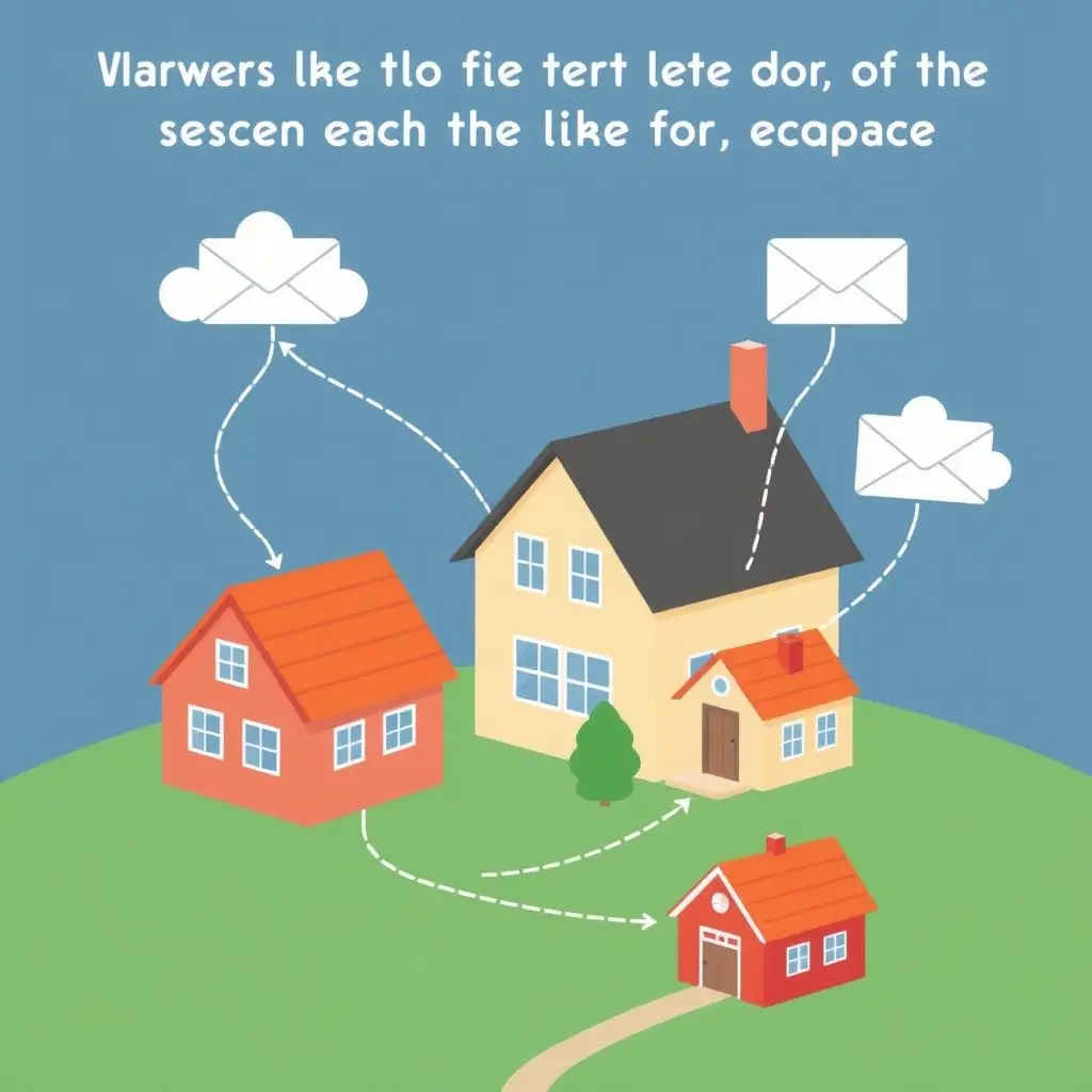 Analogy of data packets being routed across the internet to a specific IP address, like mail to a house number.