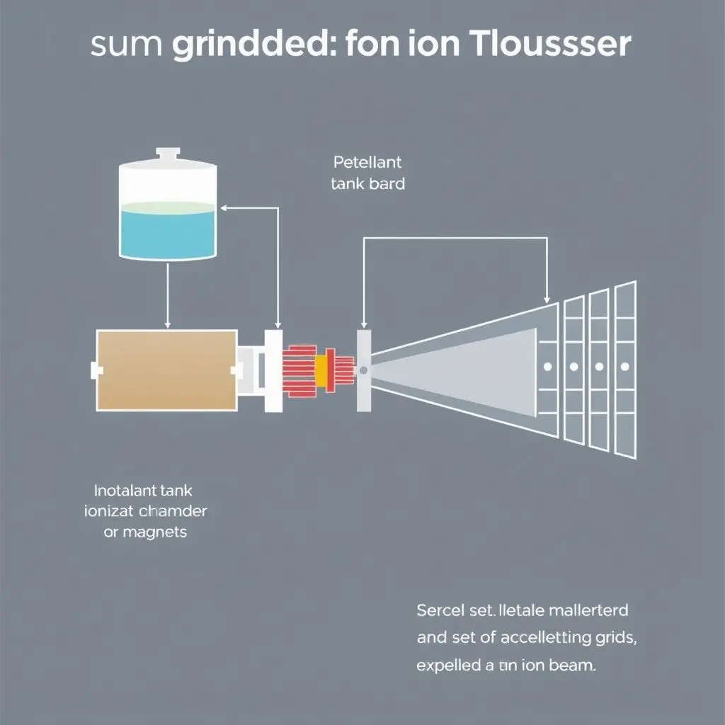 Basic concept schematic of an ion thruster