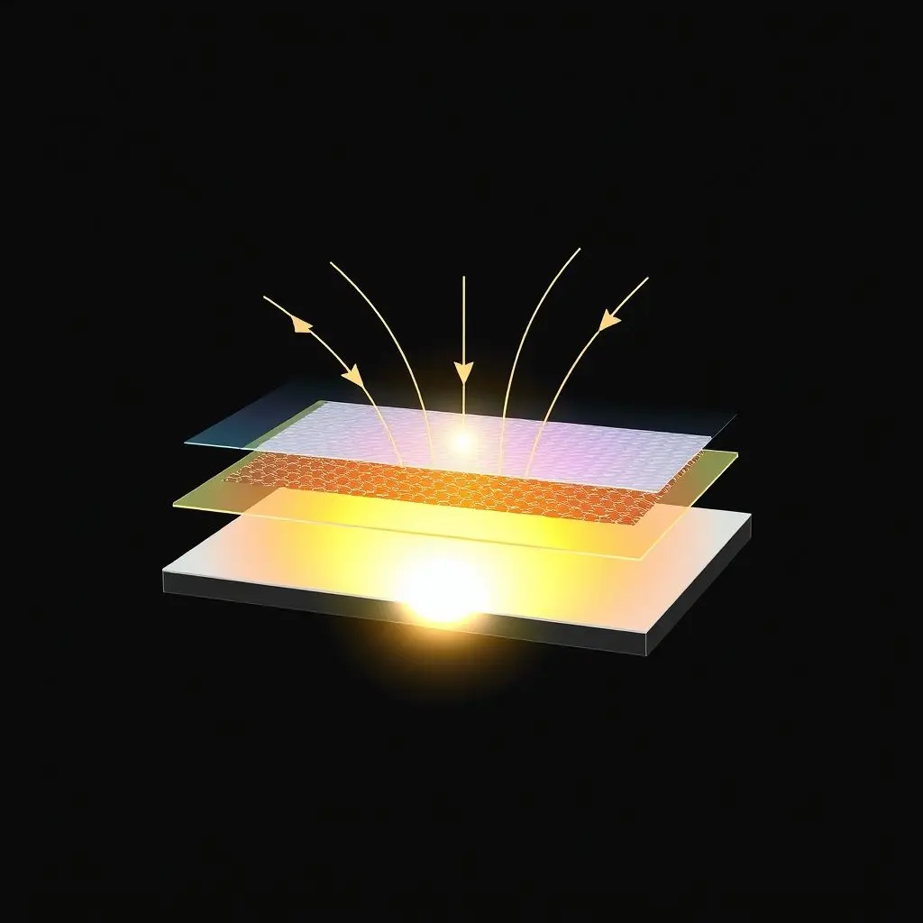 Diagram illustrating the layered structure of an LCD screen with backlight, liquid crystals, and color filter.