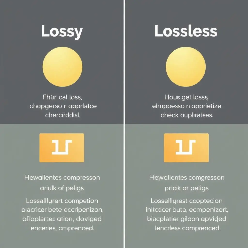 Visual comparison of Lossy and Lossless compression attributes