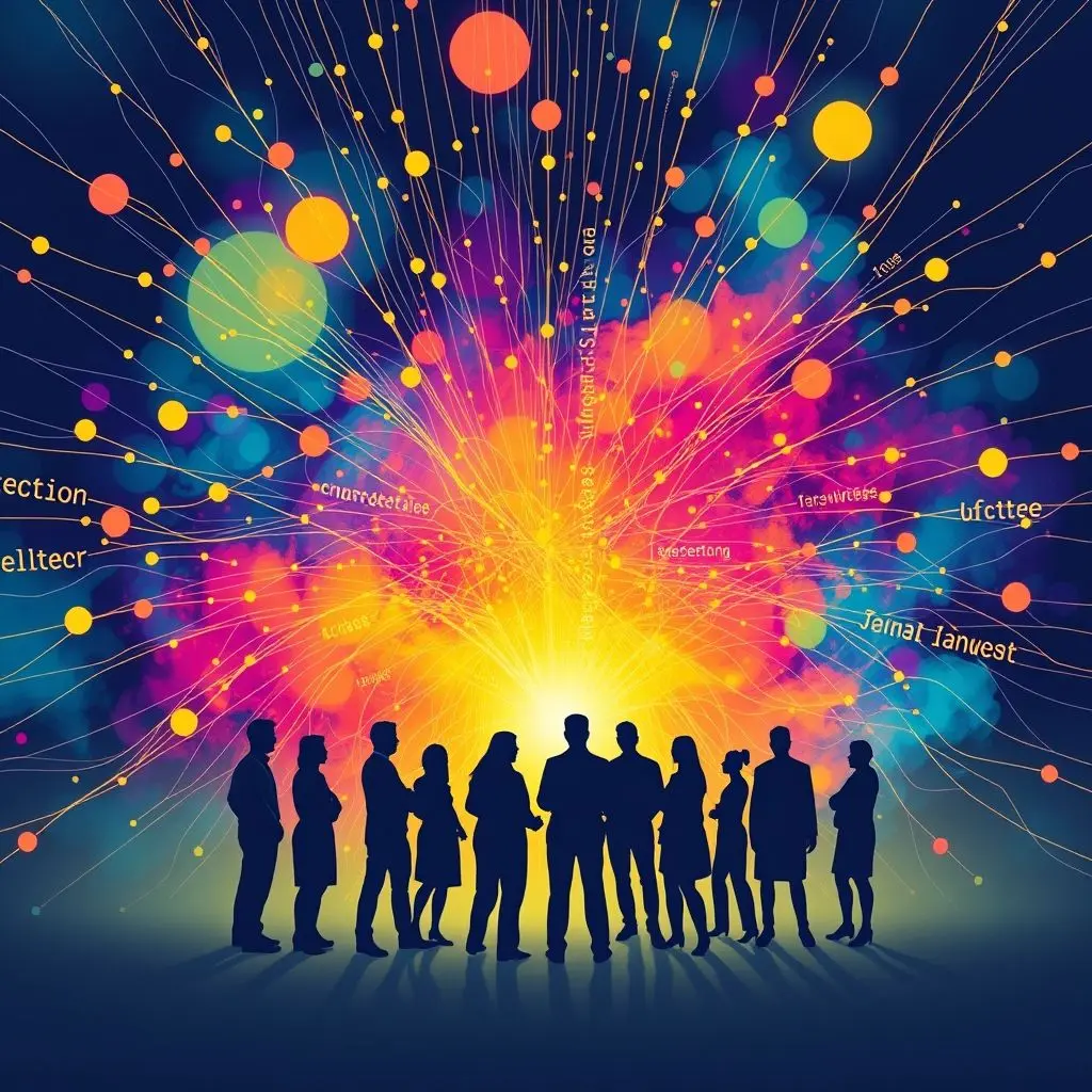 Abstract visualization of interconnected code symbolizing innovation