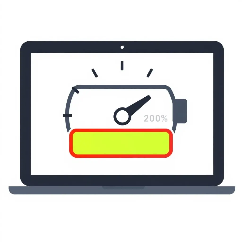 Battery level indicator showing a green zone between 20% and 80%, representing optimal charge range.