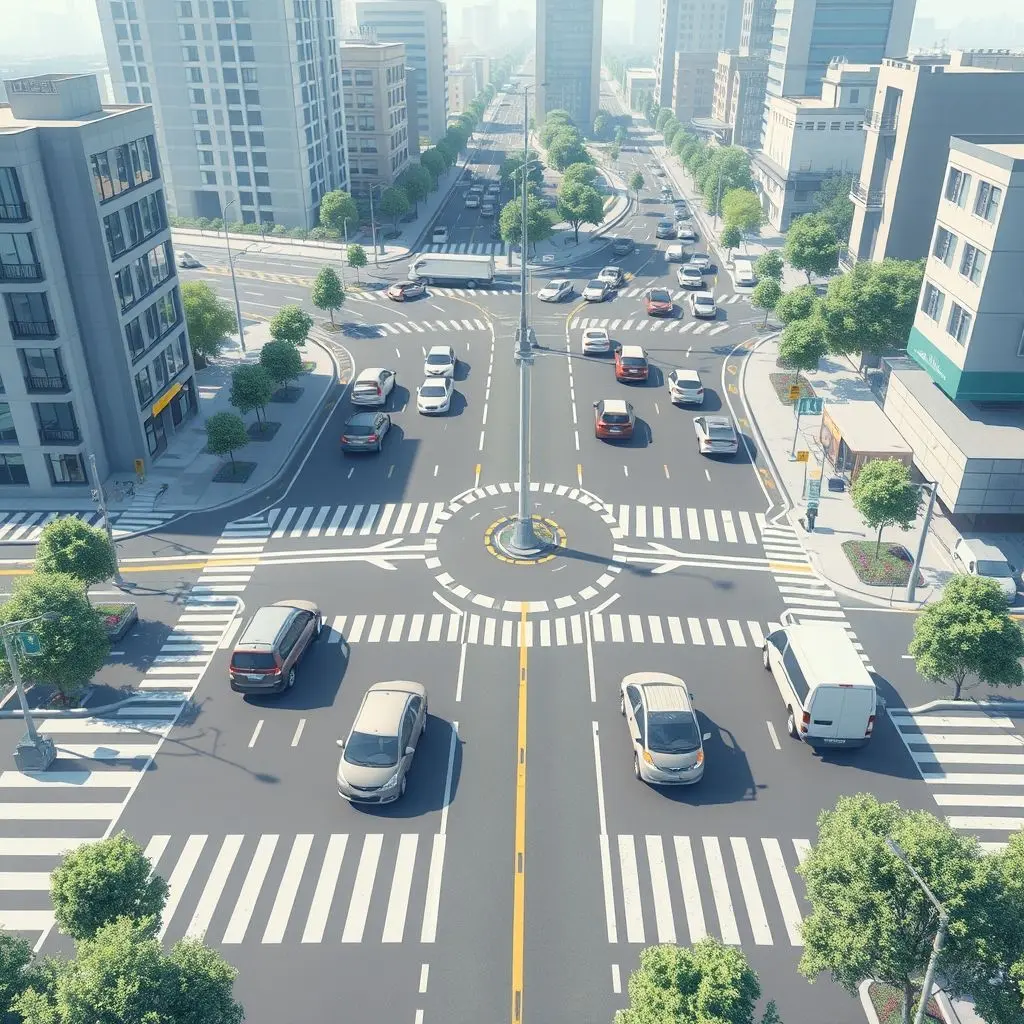 Seamless traffic flow of autonomous vehicles in a futuristic city