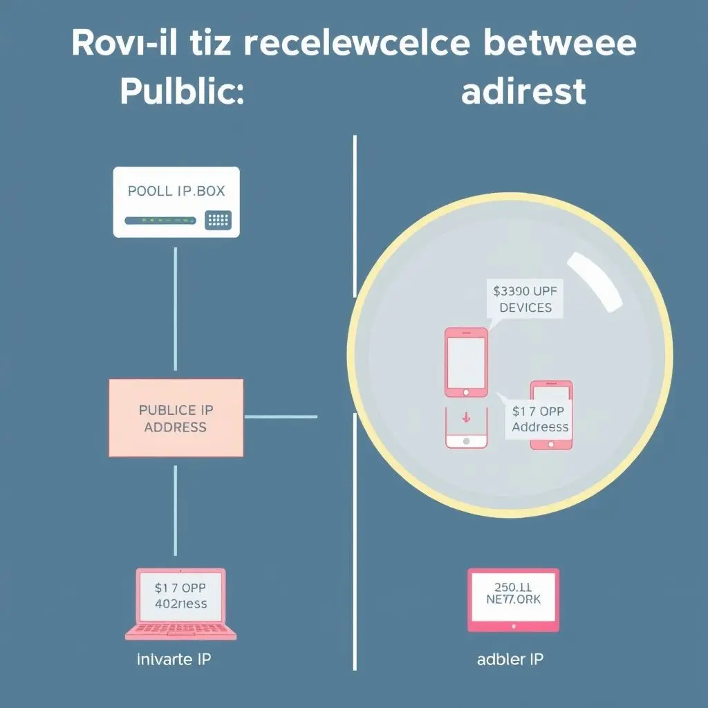 Diagram showing a router connecting multiple devices with private IP addresses to the internet using a single public IP address.