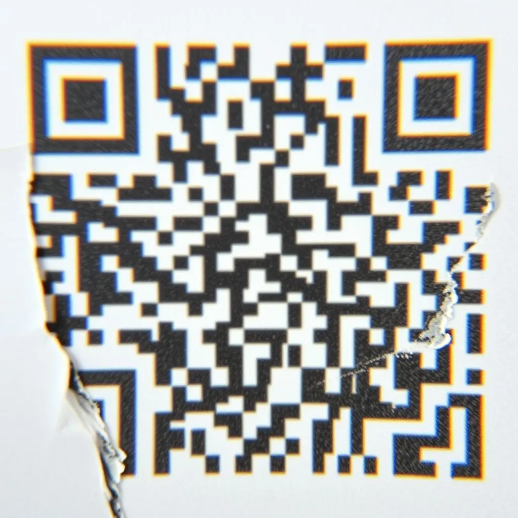 A damaged QR code being successfully scanned due to error correction