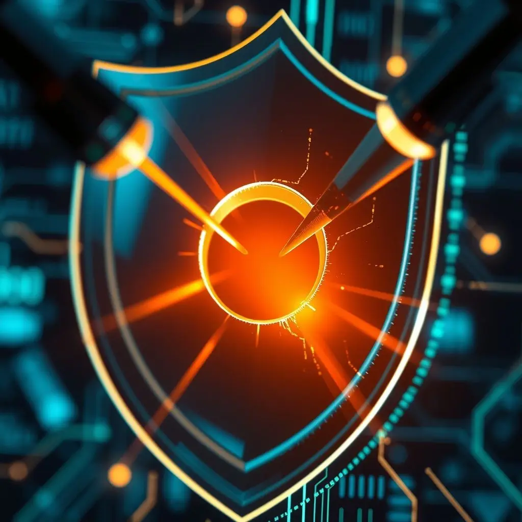 Abstract visual of a software update patching a digital security vulnerability