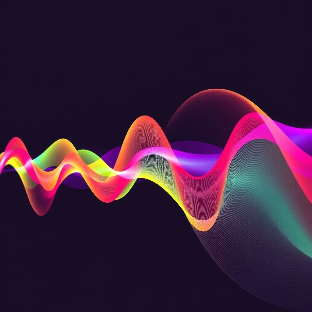 Abstract visualization of sound waves demonstrating frequency and amplitude