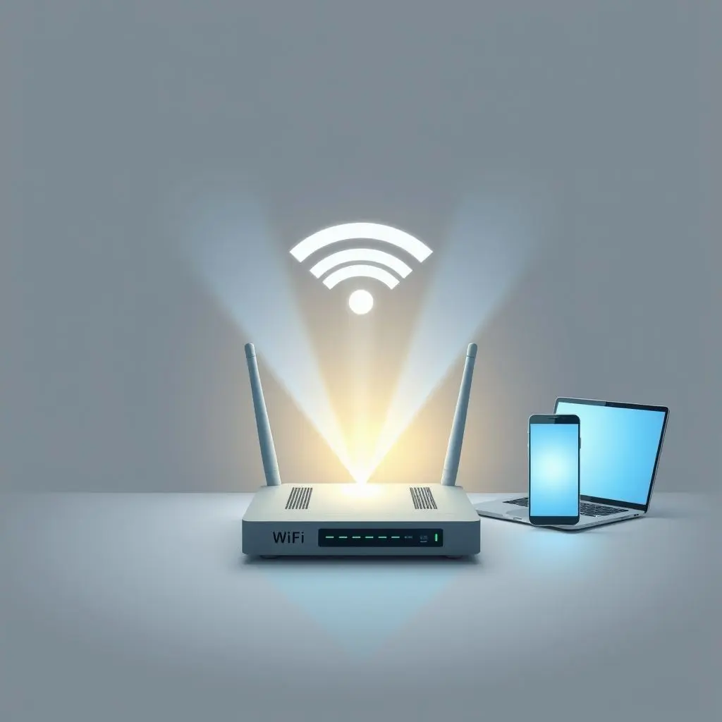 Diagram showing beamforming directing signal to a device