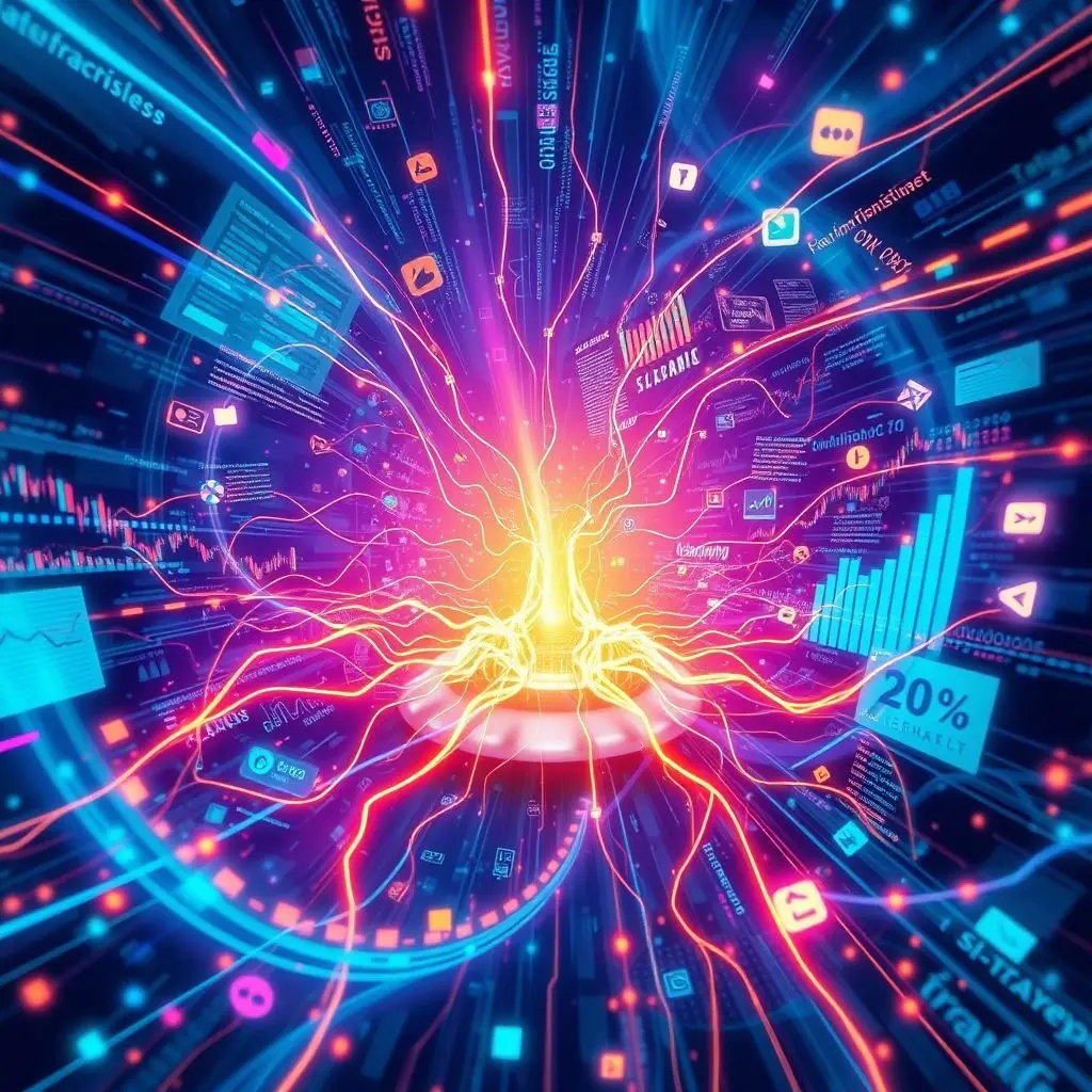Abstract depiction of AI analyzing vast amounts of financial data
