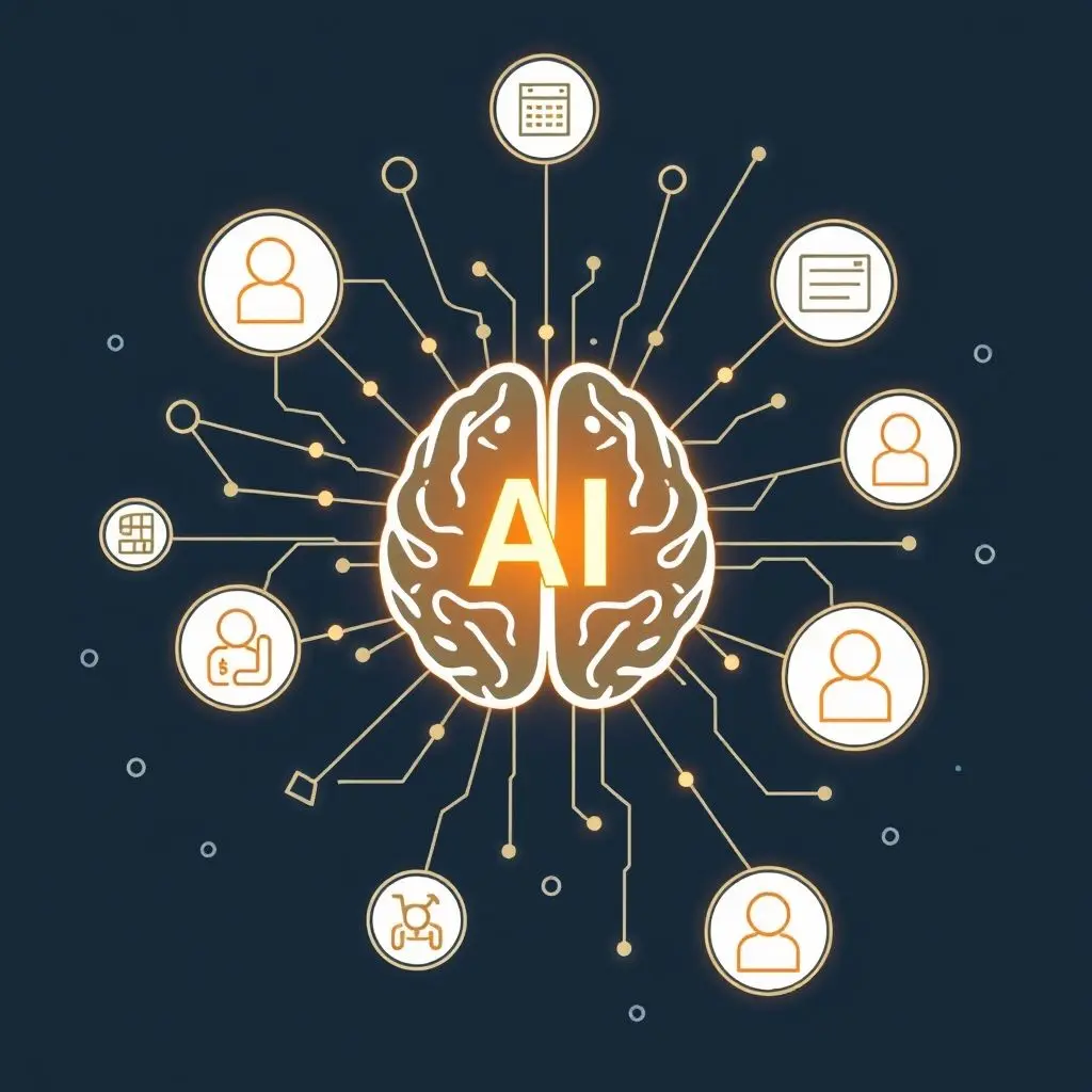 AI analyzing data points to predict consumer behavior