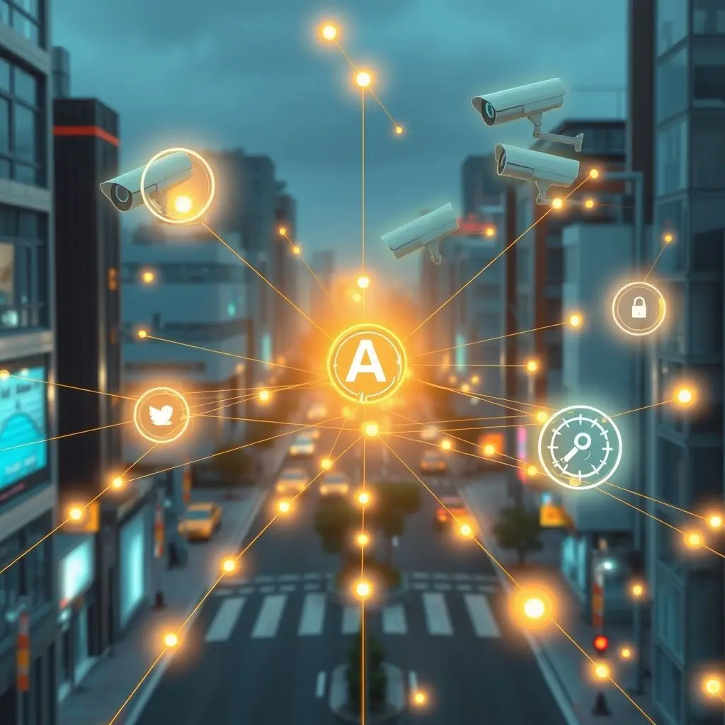 Representation of interconnected systems aiding public safety monitoring with AI