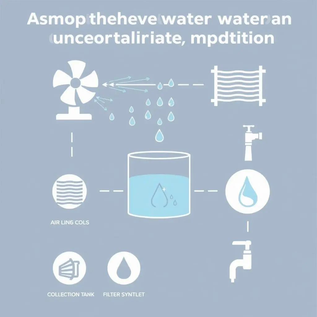 Diagram showing the condensation process in an atmospheric water generator.