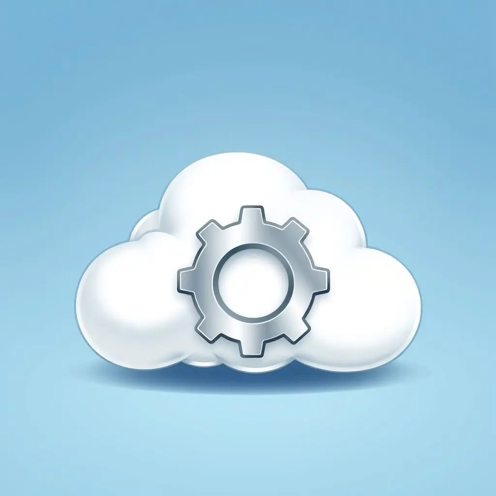 Illustration of a settings icon layered over a cloud icon.
