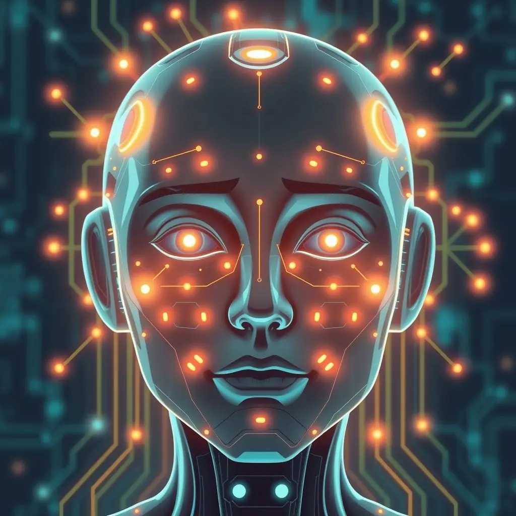 Emotional AI system analyzing facial expressions on a screen