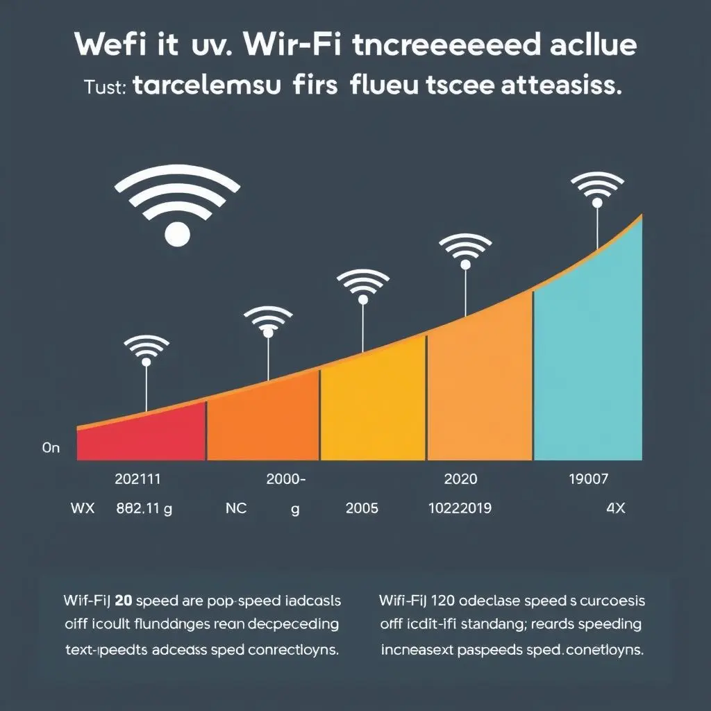 Timeline showing the evolution of Wi-Fi standards and increasing speeds