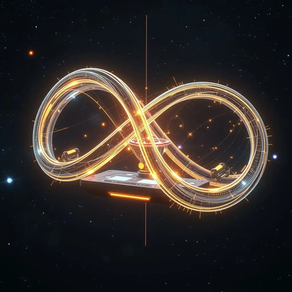 Futuristic device depicting advanced interstellar communication