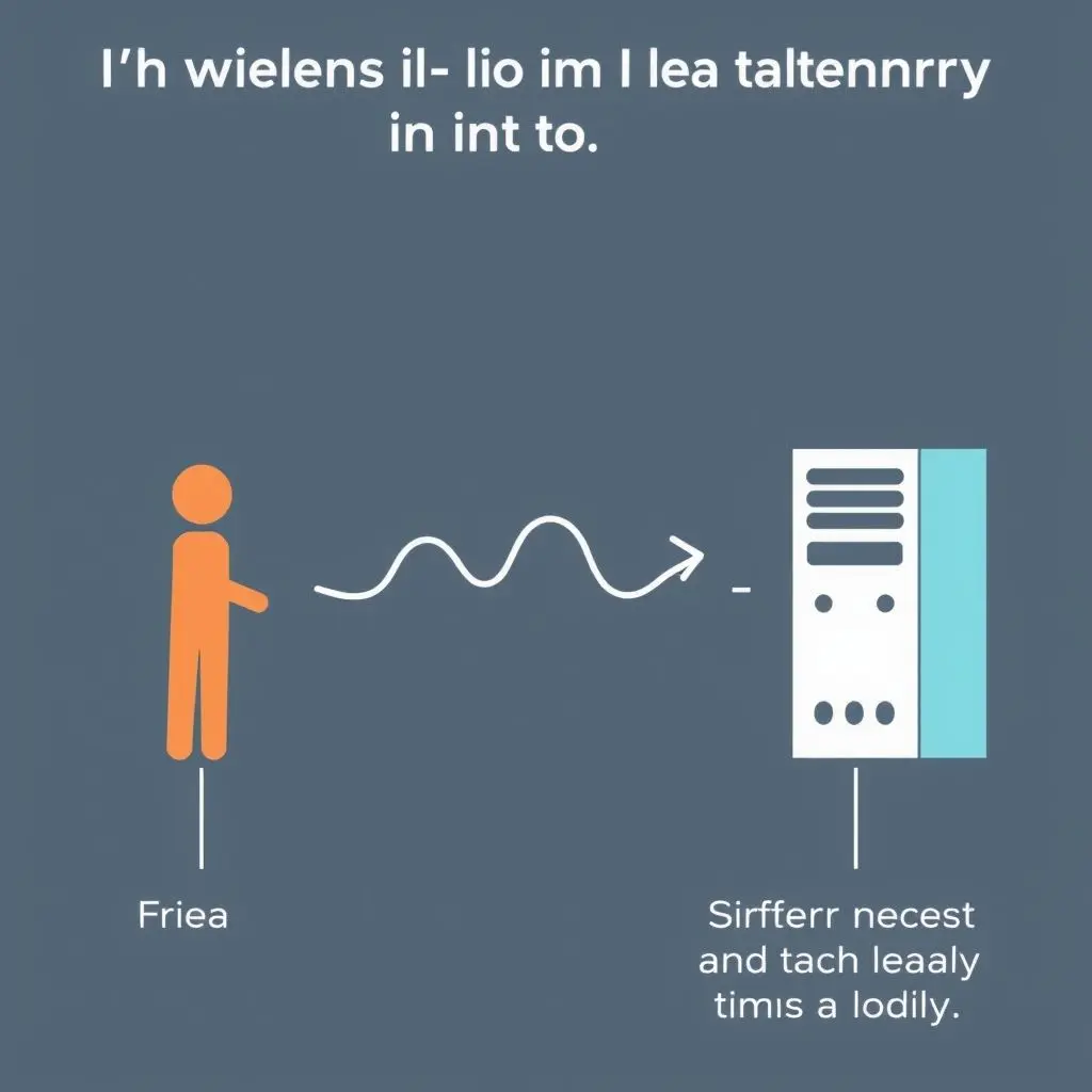 Diagram showing slow connection between player and server causing delay.