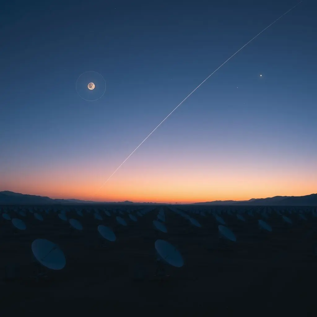 Giant radio telescope scanning space for alien signals