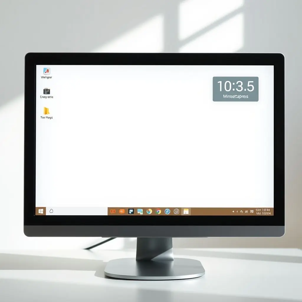 Computer screen displaying a desktop immediately after boot, emphasizing speed