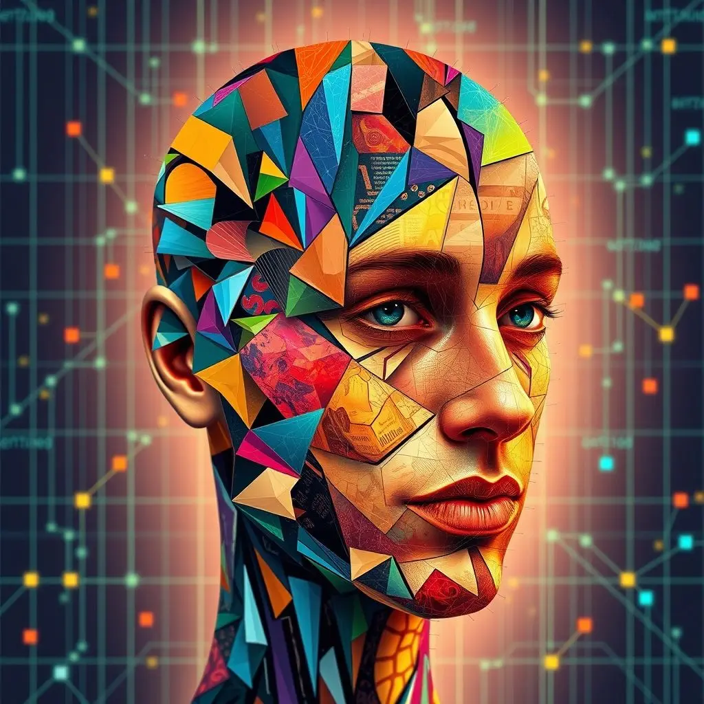 Imagined composite face of an AI representing open-source community contributions