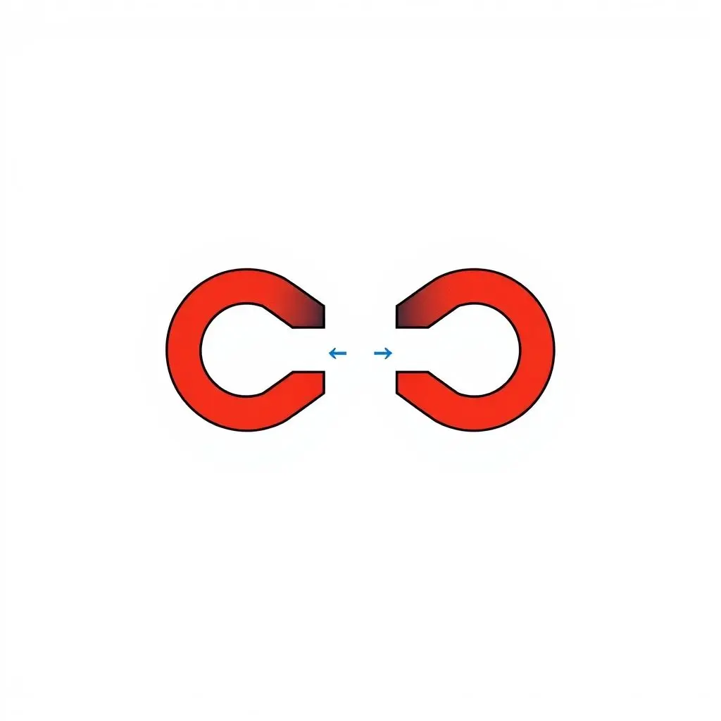 Diagram showing two magnets repelling each other